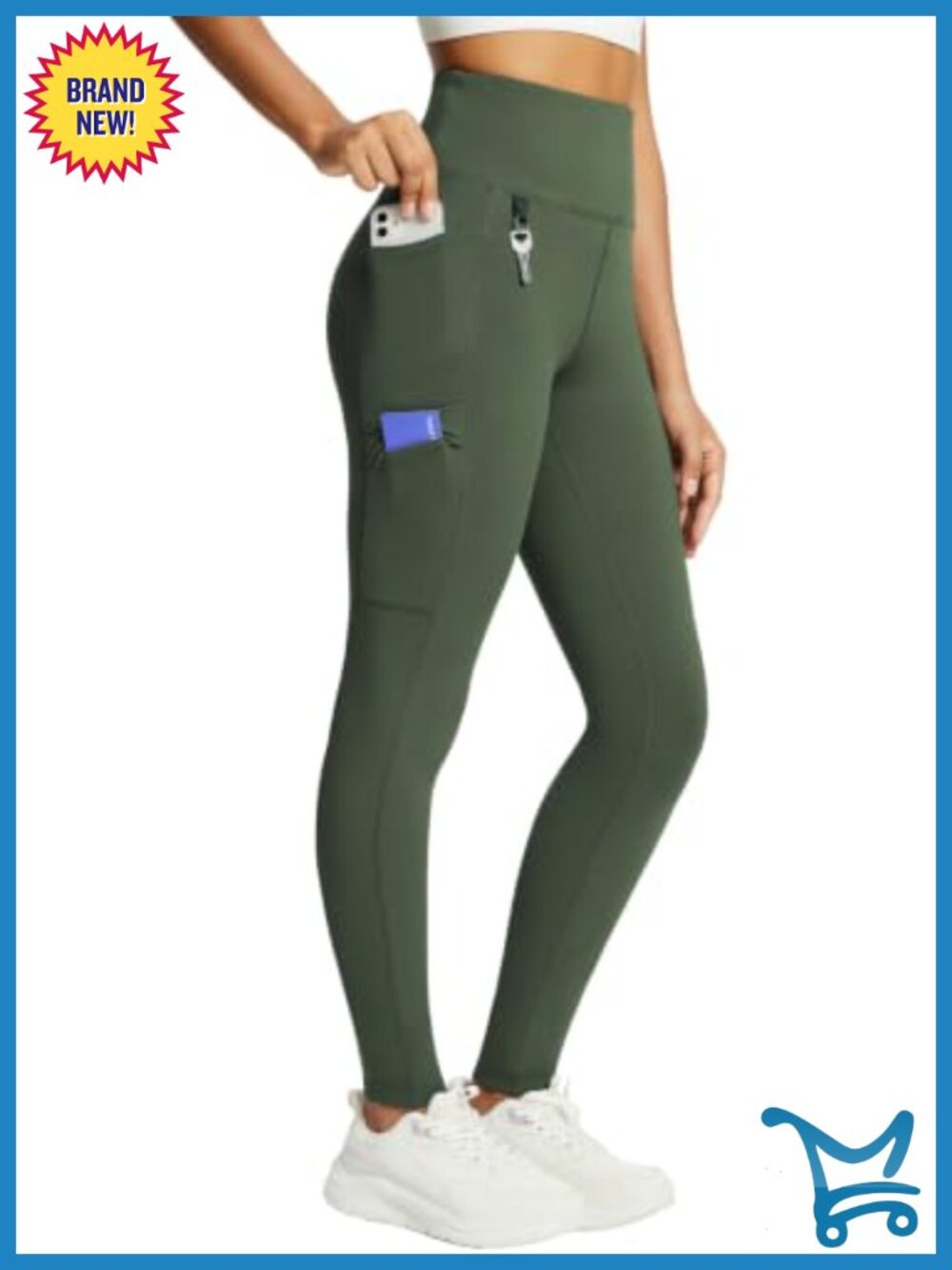 Fleece Lined Waterproof Thermal Leggings High Rise 4 Pockets